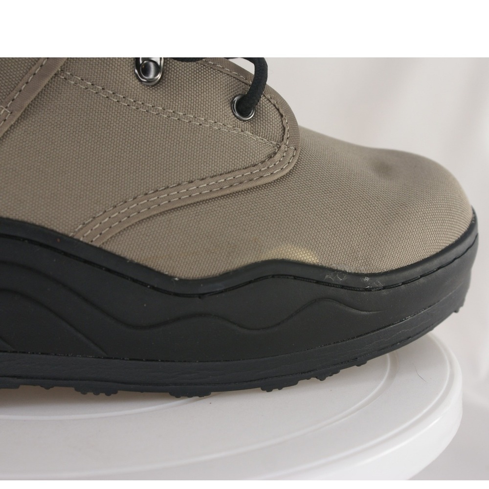 Caddis Wading Shoes Mens Tan Canvas High Top Fishing Boots Black Rubber Sole 10 - Picture 5 of 16